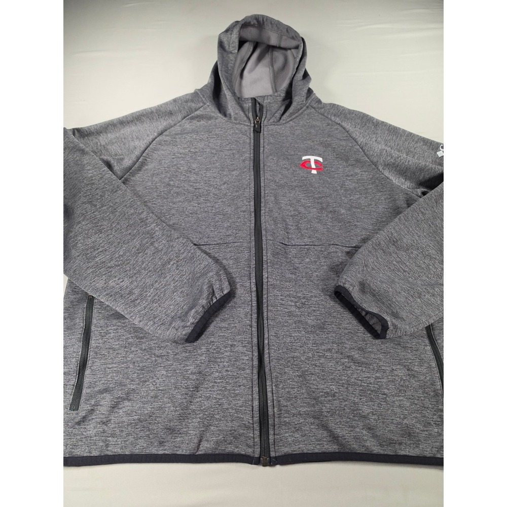 Columbia Golf Minnesota Twins Mens XL Full Zip Hoodie Grey Heathered Jacket